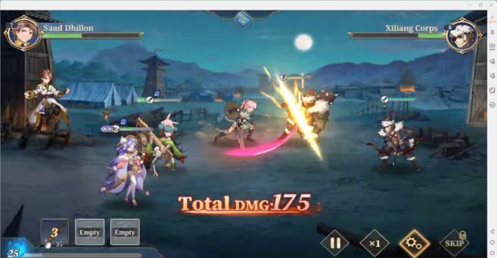 Samkok Fantasy- In-game battle scenes- Android Virtual Phone