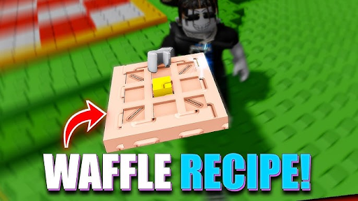 Roblox: Grown A Garden- A character holding a waffle, indicating the Roblox Grow A Garden waffle recipe - Android Cloud Phone