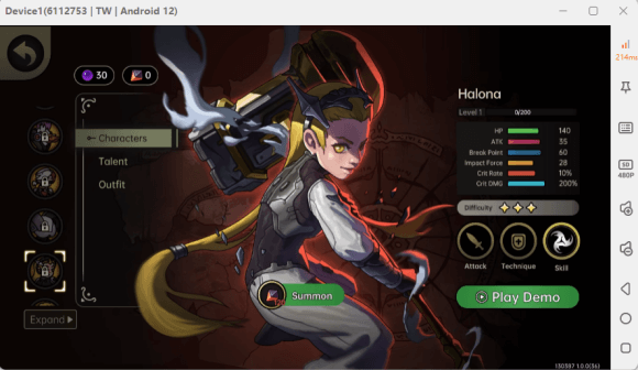 PlatyGuard: Swarm Slayer Halona class character image with stats- Game AFK Tool