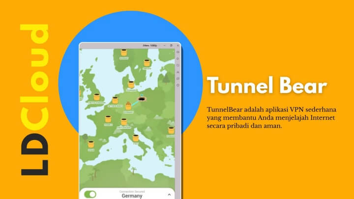 15 VPN Freemium Terbaik untuk Android: TunnelBear- LDCloud