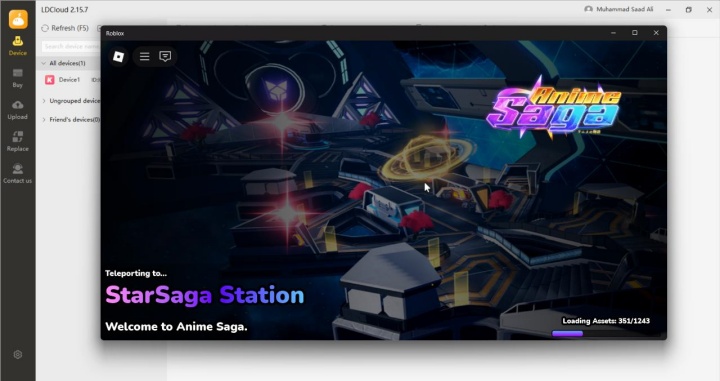 Roblox Anime Saga- The game enters the initial loading interface- Android Virtual Phone