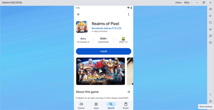 Step-by-step Instructions to Play Realms of Pixel on LDCloud: Download Reamls of Pixel on your cloud phone - LDCloud