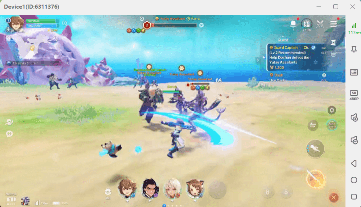Showing a battle undergoing with Blade & Soul Heroes' auto combat system- LDCloud